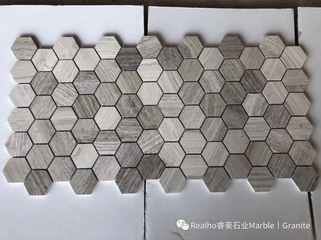 Wooden  Marble Mosaic Tiles