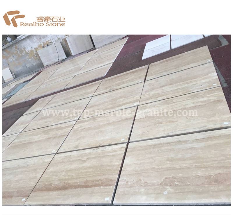 travertine tile backsplash