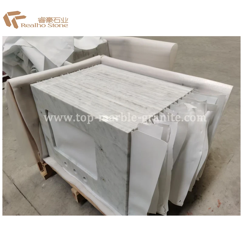 white carrara vanity