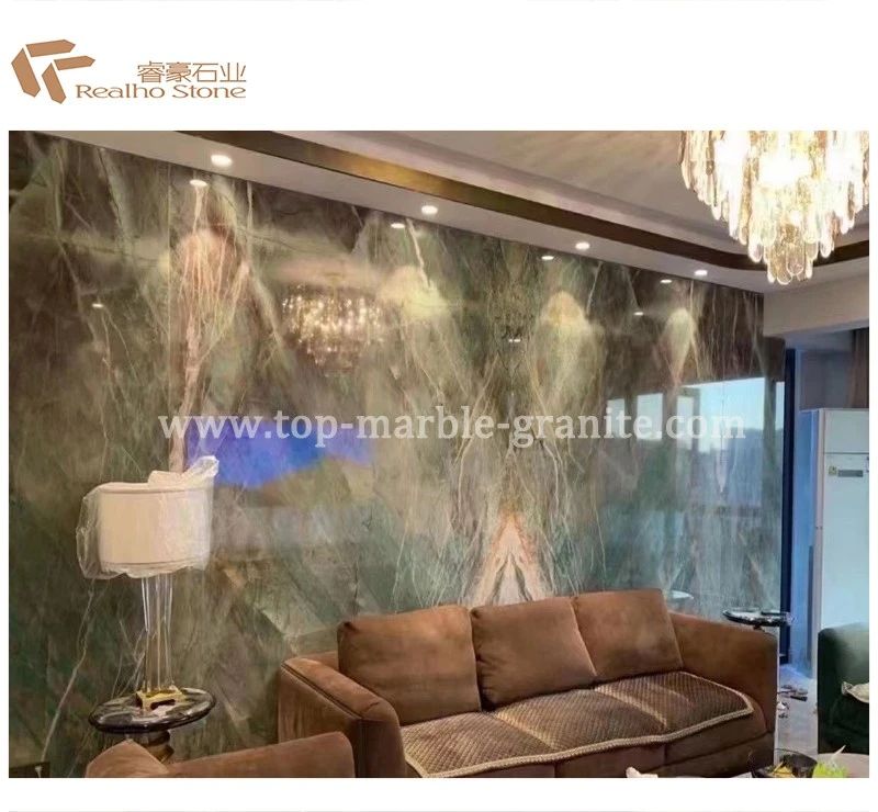 green marble background