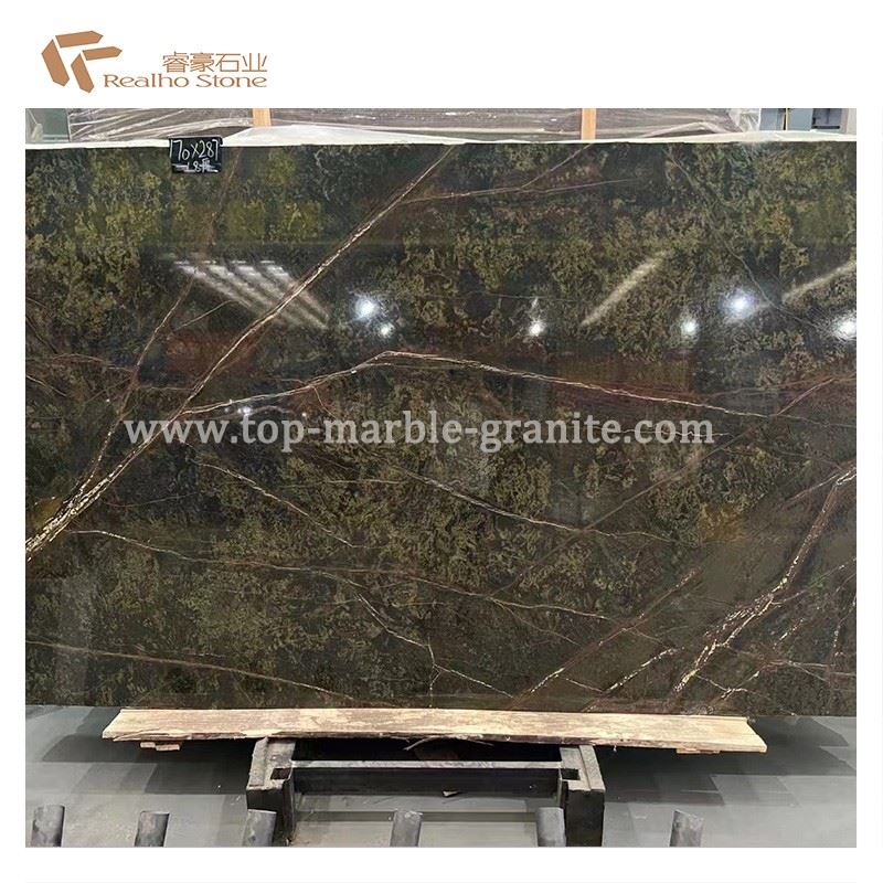 rainforest green marble slab