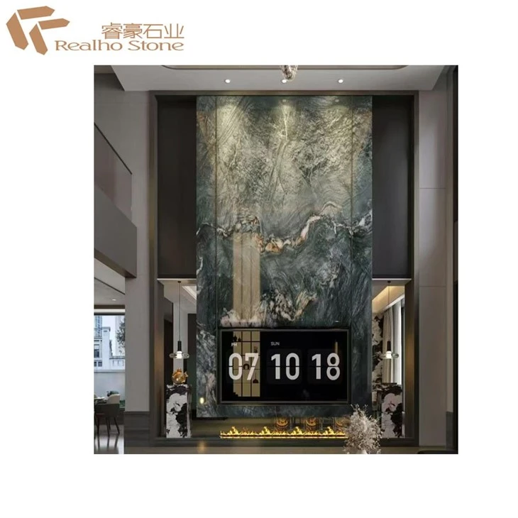 Versace Green Marble Slab For Countertop Island Top Floor Tile Wall Cladding factory