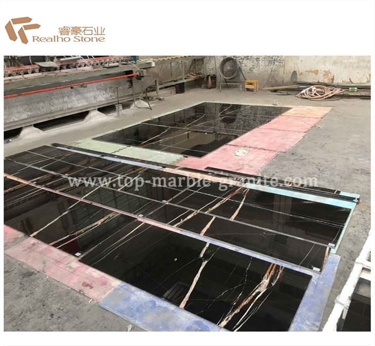 black marble floor