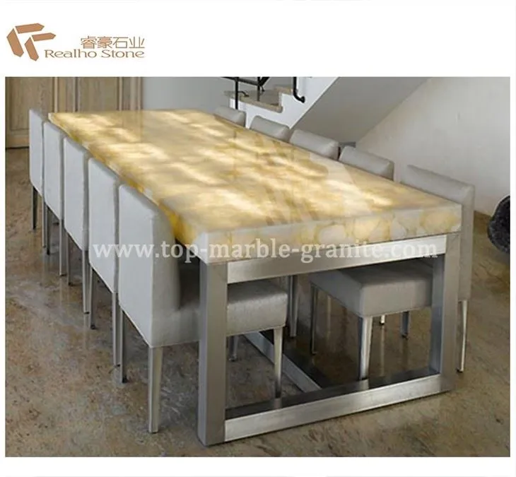 White Onyx Marble Table Set