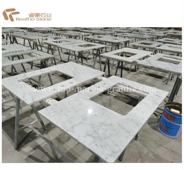 marble vanity top in carrara white