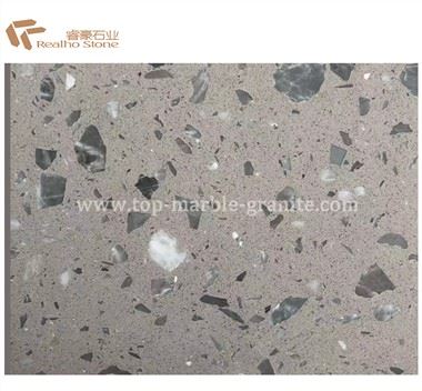 টাইলস মেঝে পালিশ জন্য পালিশ হালকা ধূসর Terrazzo স্ল্যাব